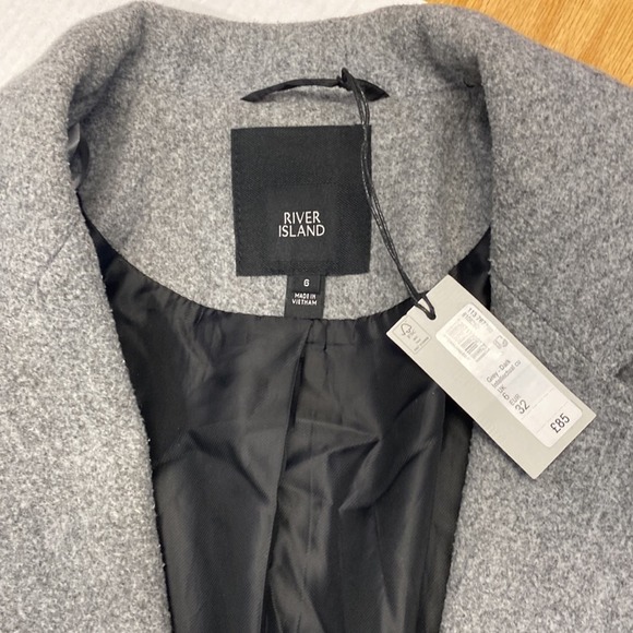 River Island gray longline coat size UK6/US2  (c4) - Picture 2 of 7